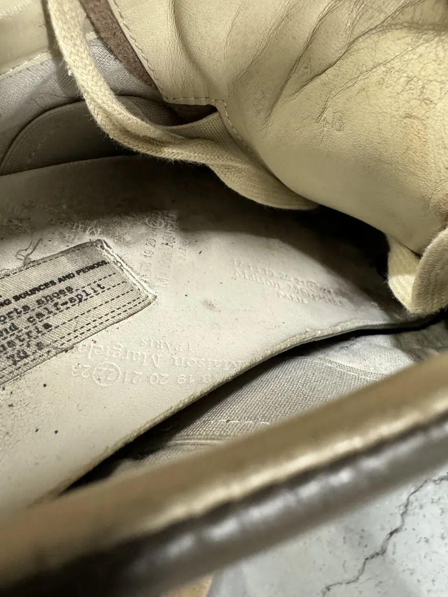 Maison Margiela Replica Brown Leather Army Sneakers - Image 11