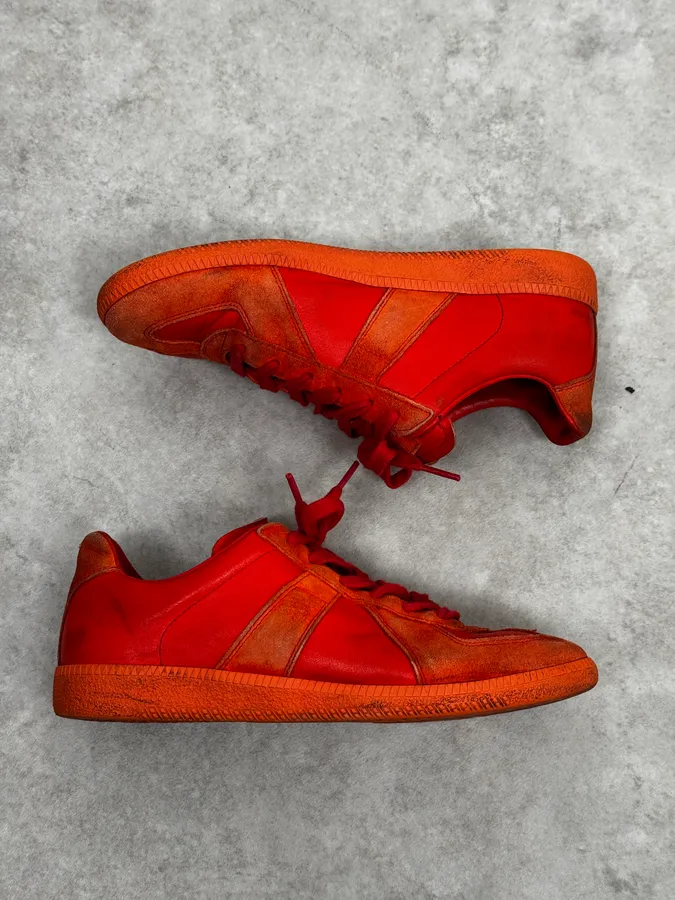 Maison Margiela Replica Gats Triple Red Leather Sneakers - Image 2