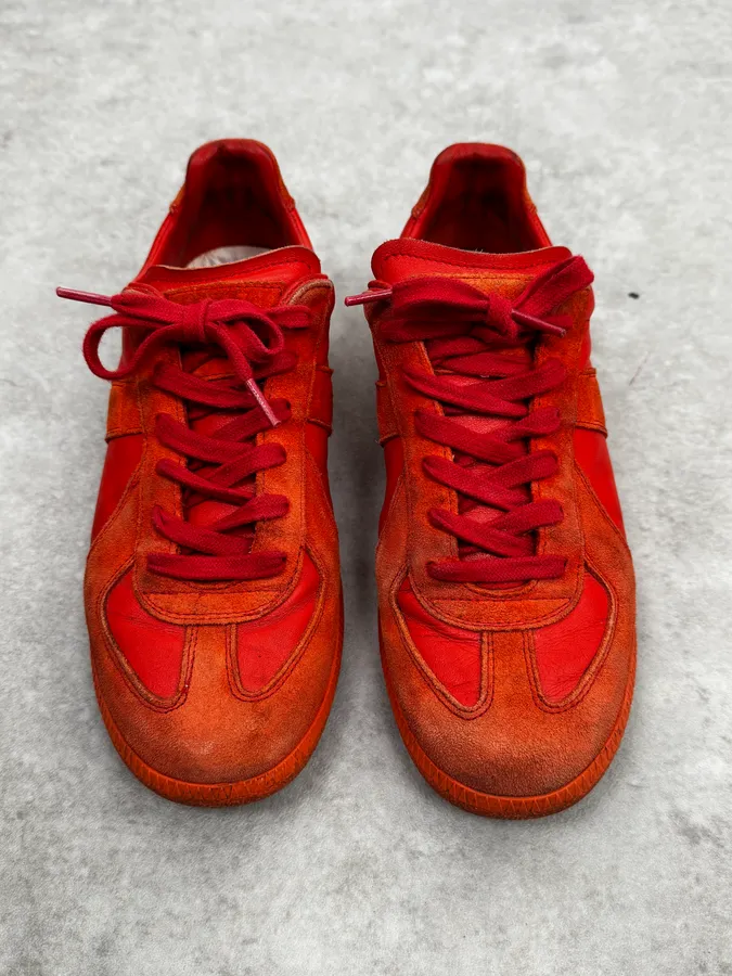 Maison Margiela Replica Gats Triple Red Leather Sneakers - Image 3