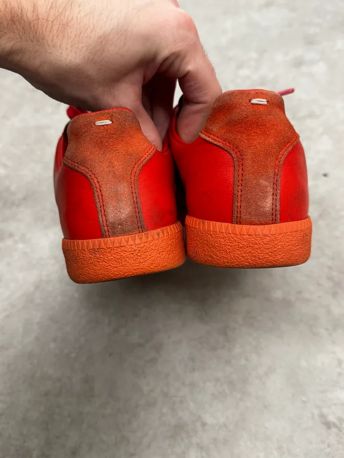 Maison Margiela Replica Gats Triple Red Leather Sneakers - Image 4