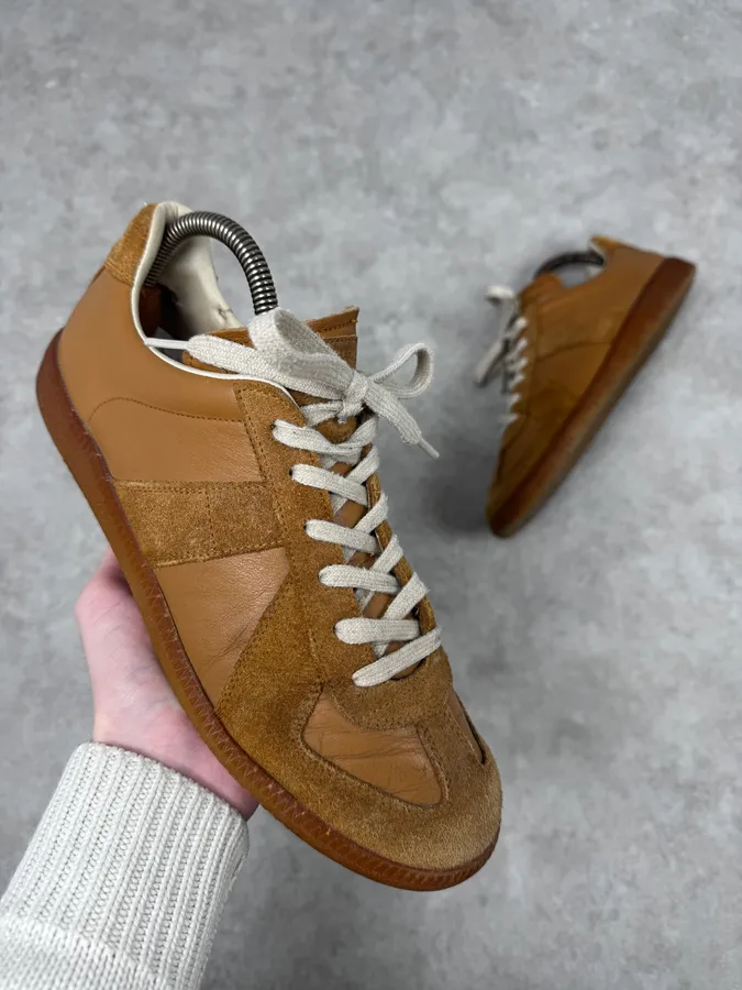 Maison Margiela Replica Mustard Leather Army Sneakers