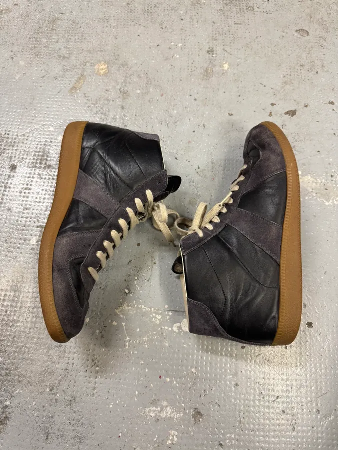 Maison Margiela Replica Two Tone Black High Gum Sneakers - Image 8