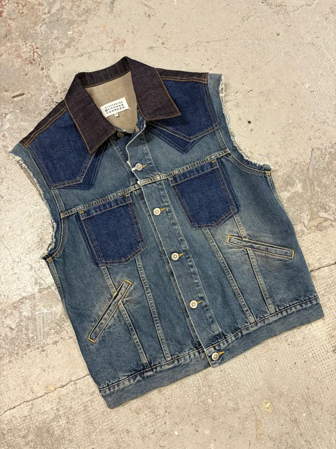 Maison Margiela Reworked Sleeveless Denim Jacket - Image 6