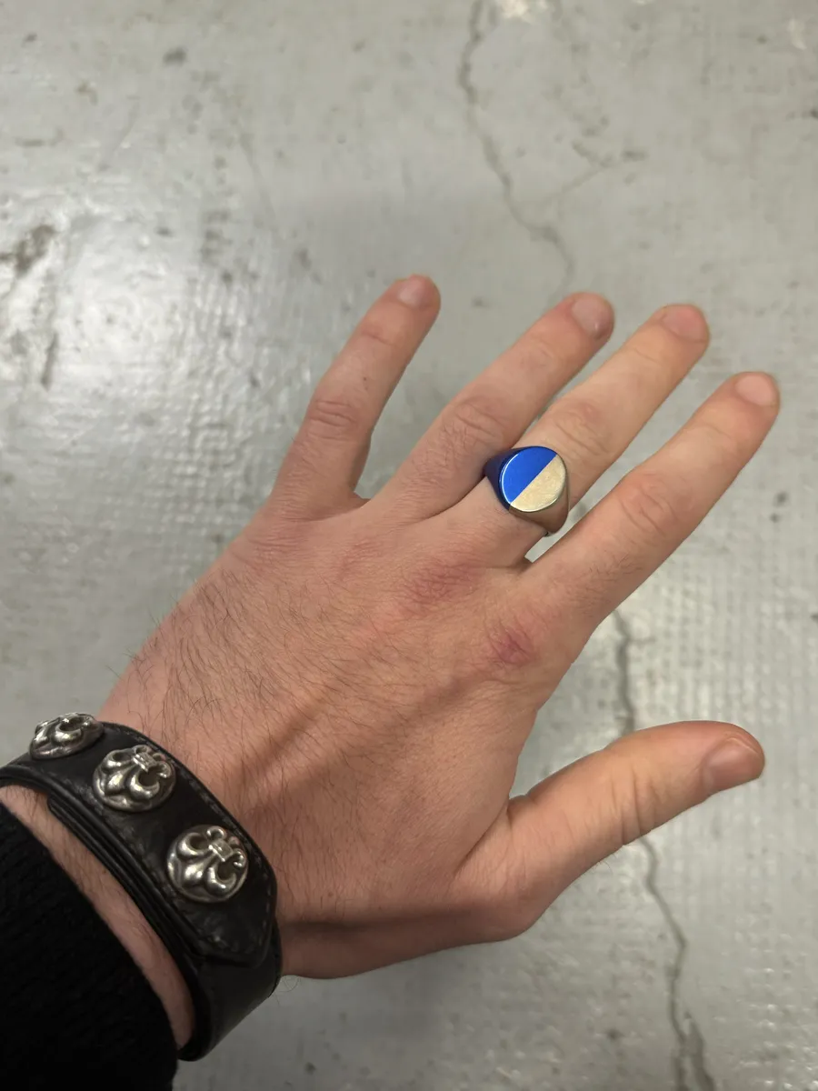 Maison Margiela Two Tone Silver Blue Ring