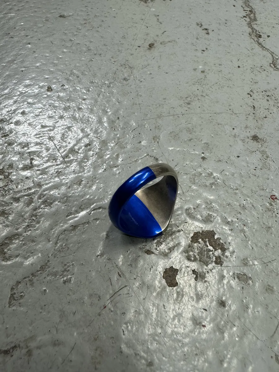 Maison Margiela Two Tone Silver Blue Ring - Image 3