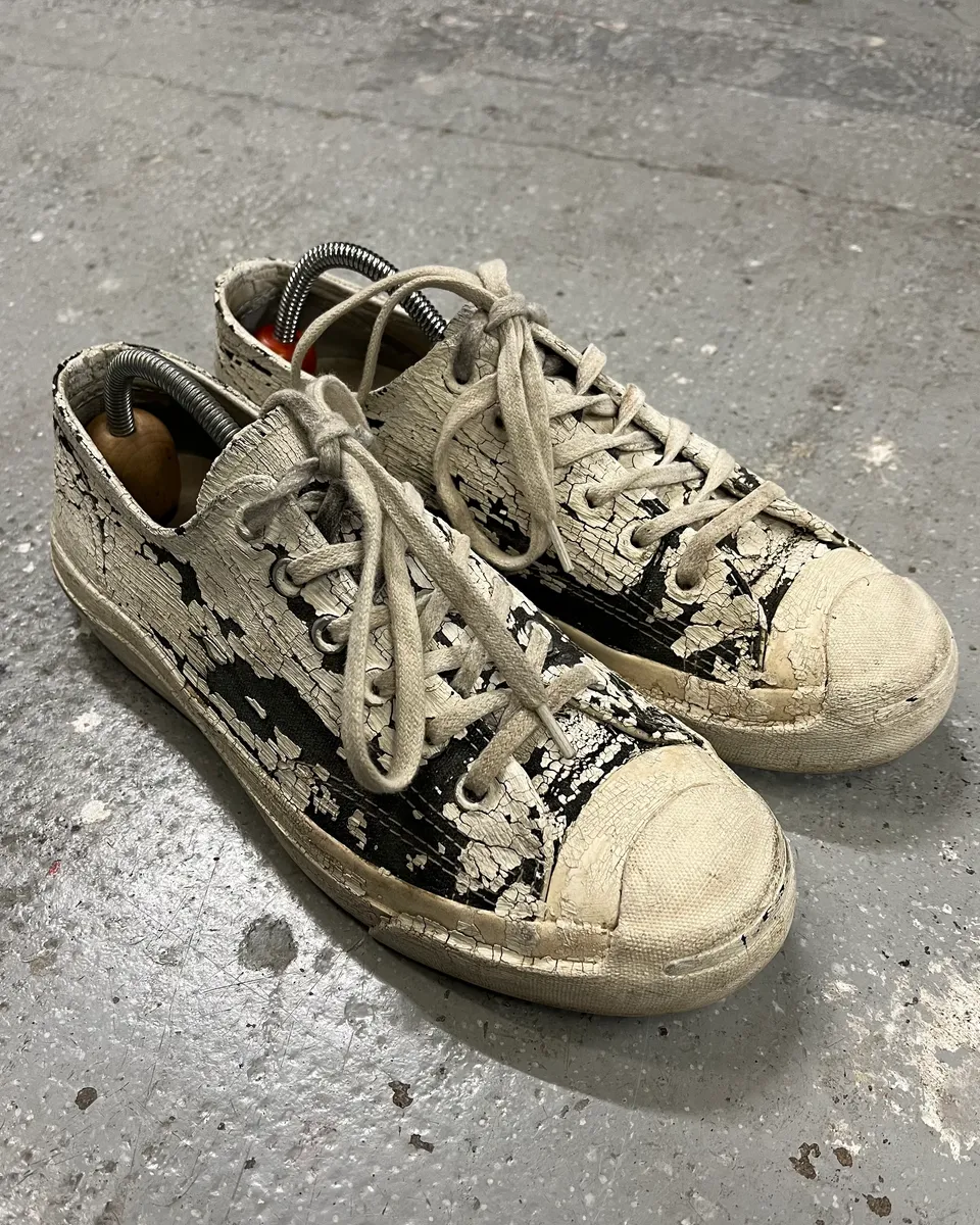 Maison Margiela x Converse White Cracked Painted Low Shoes