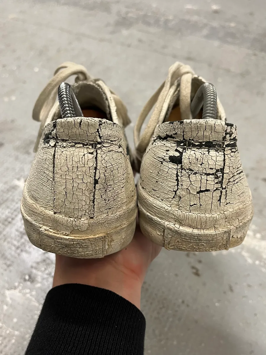 Maison Margiela x Converse White Cracked Painted Low Shoes - Image 7