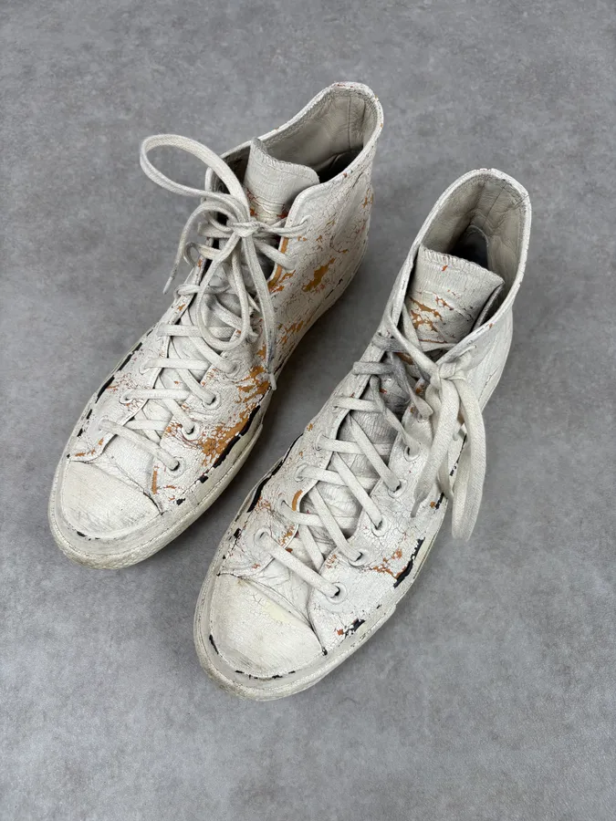 Maison Margiela x Converse White Painted Sneakers - Image 3