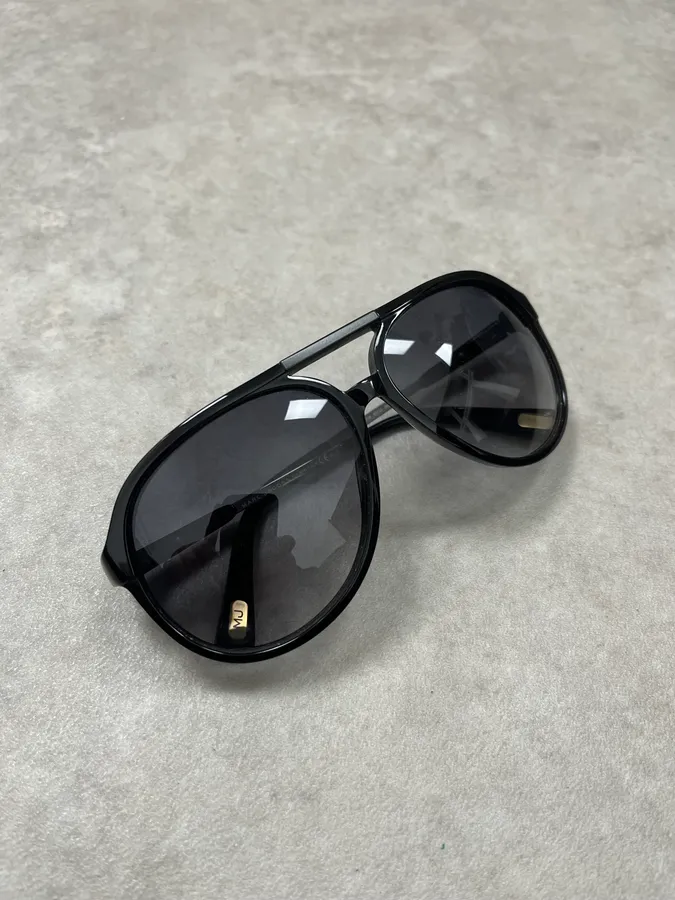 Marc Jacobs Black Aviator Sunglasses Acetate Metal Bridge - Image 5