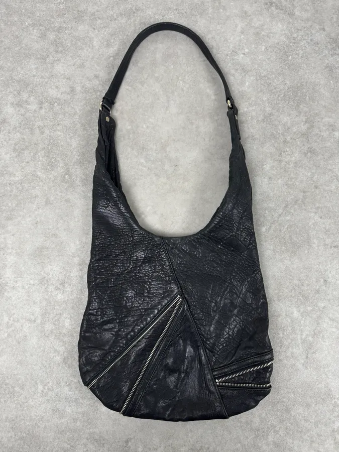 Marc Jacobs Black Multi-Zip Textured Leather Crossbody Bag - Image 3
