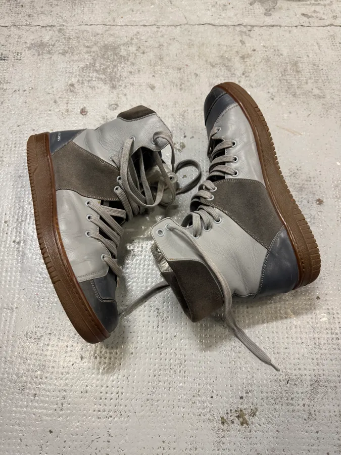 Marc Jacobs Grey Leather Gum High Sneakers - Image 7
