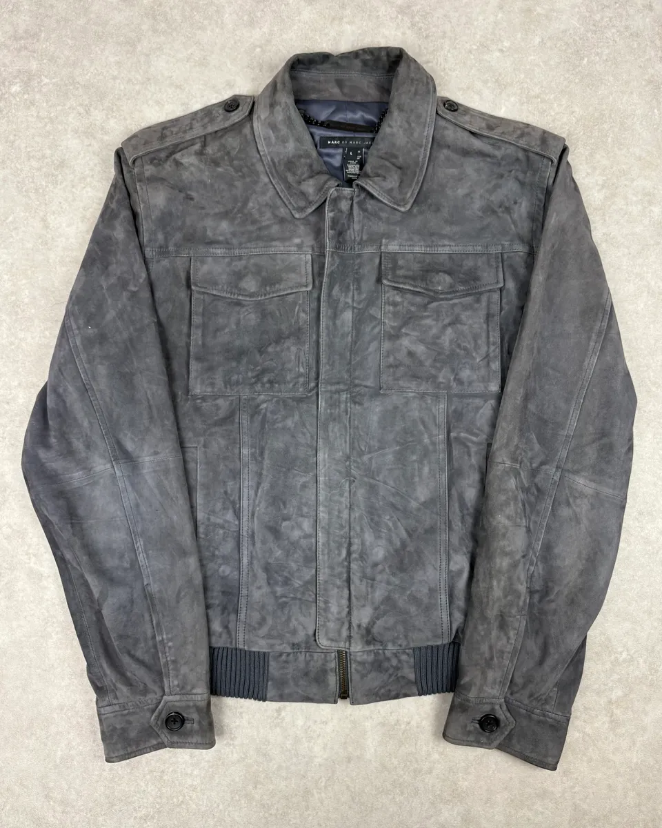 Marc Jacobs Grey Suede Leather Premium Jacket