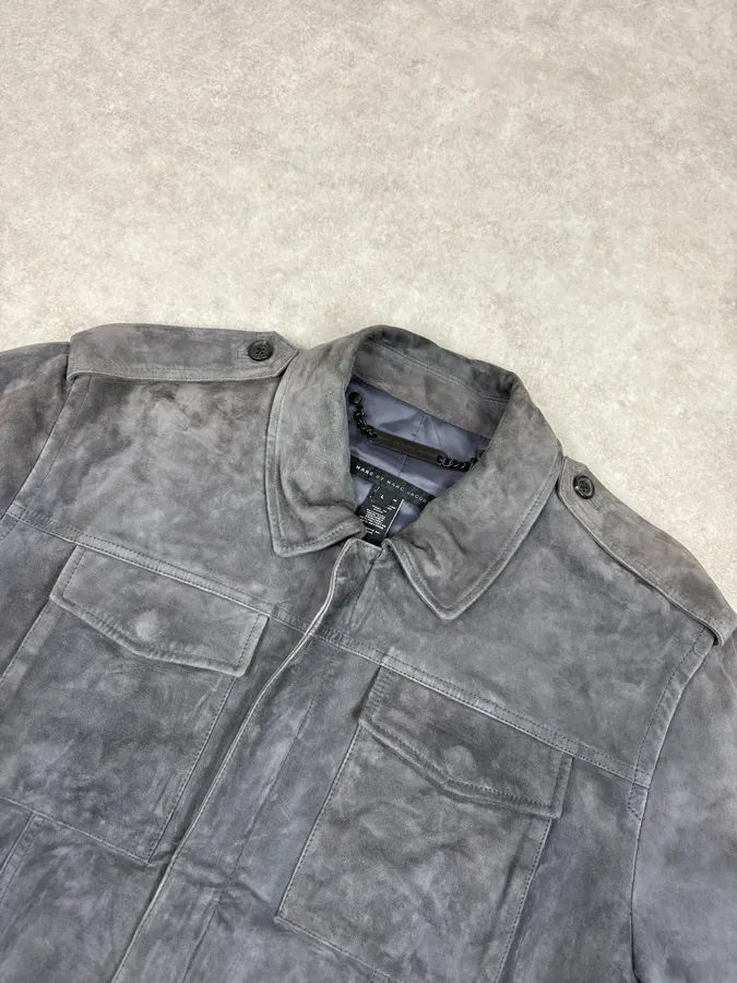 Marc Jacobs Grey Suede Leather Premium Jacket - Image 4