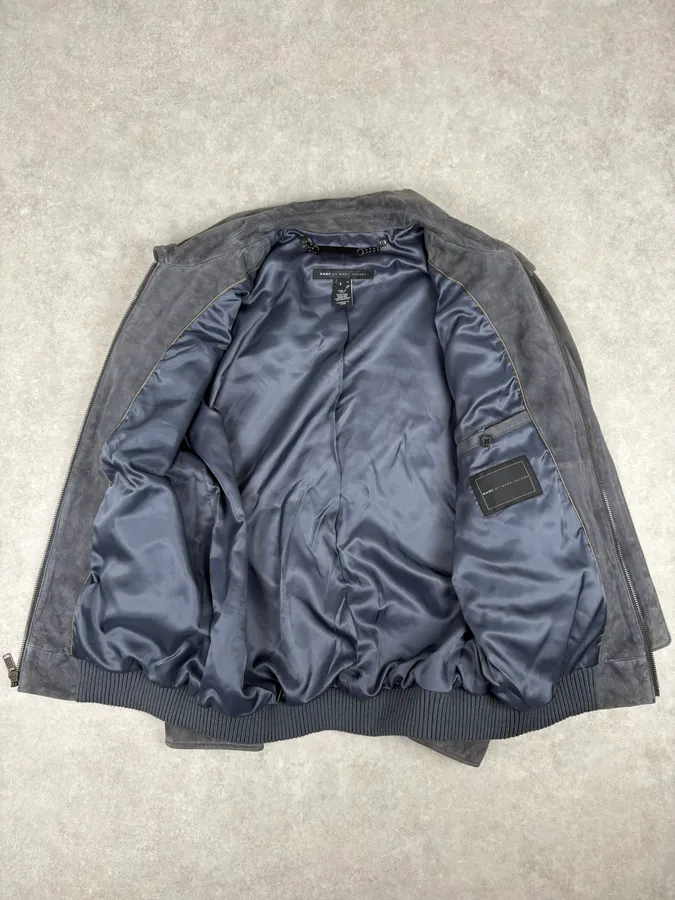 Marc Jacobs Grey Suede Leather Premium Jacket - Image 7
