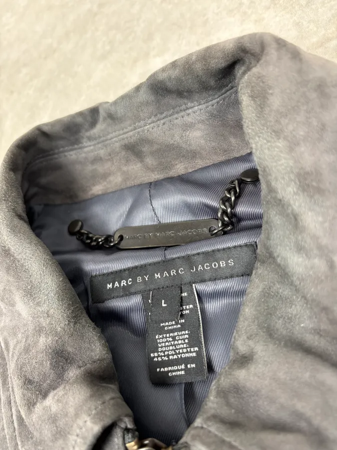 Marc Jacobs Grey Suede Leather Premium Jacket - Image 8