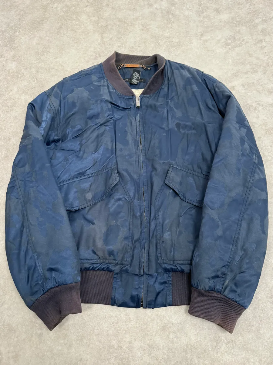 Marc Jacobs Navy Camo Cozy Bomber Jacket