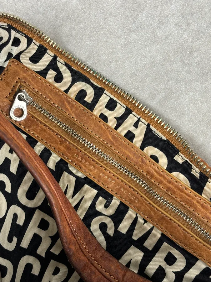 Marc Jacobs Orange Grained Leather Avant-Garde Multi Zips Handle Bag - Image 15