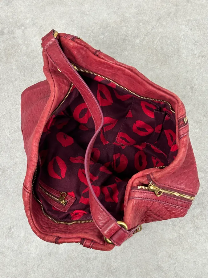 Marc Jacobs Red Leather Multi-Zip Shoulder Bag - Image 12