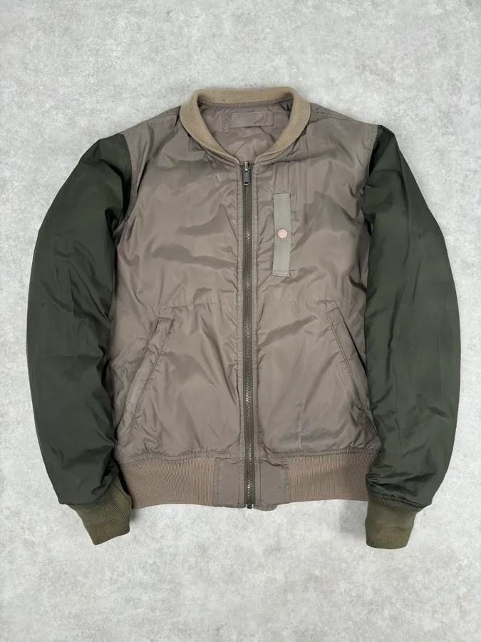Marc Jacobs Reversible Beige Nylon Quilted Bomber Jacket