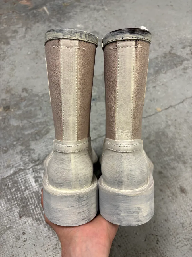 Margiela Painted White Boots - Image 7