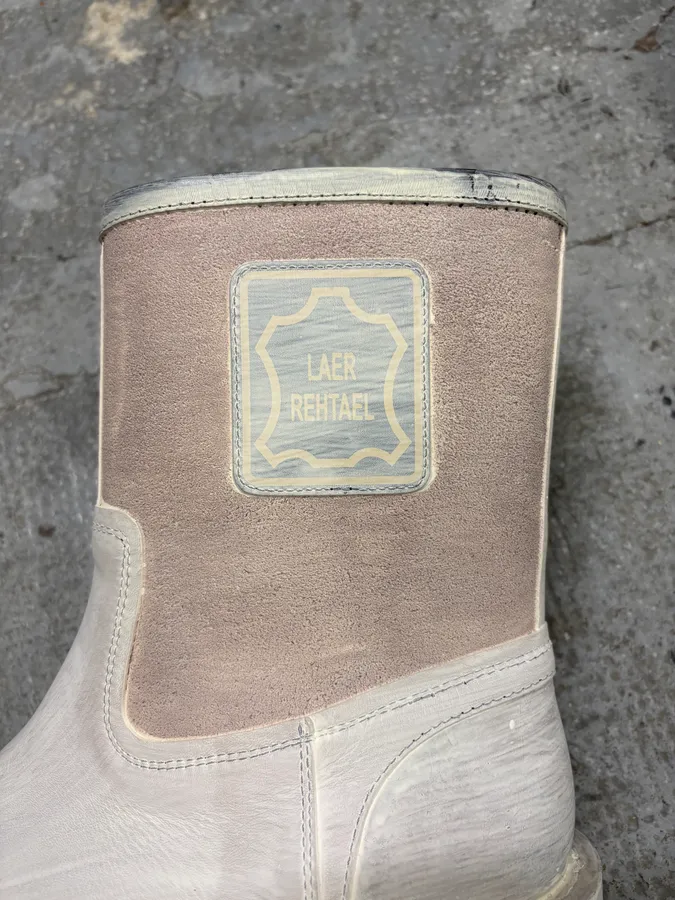 Margiela Painted White Boots - Image 9