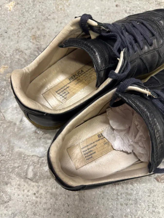 Margiela Replica Black Leather Gum Shoes Sneakers - Image 5