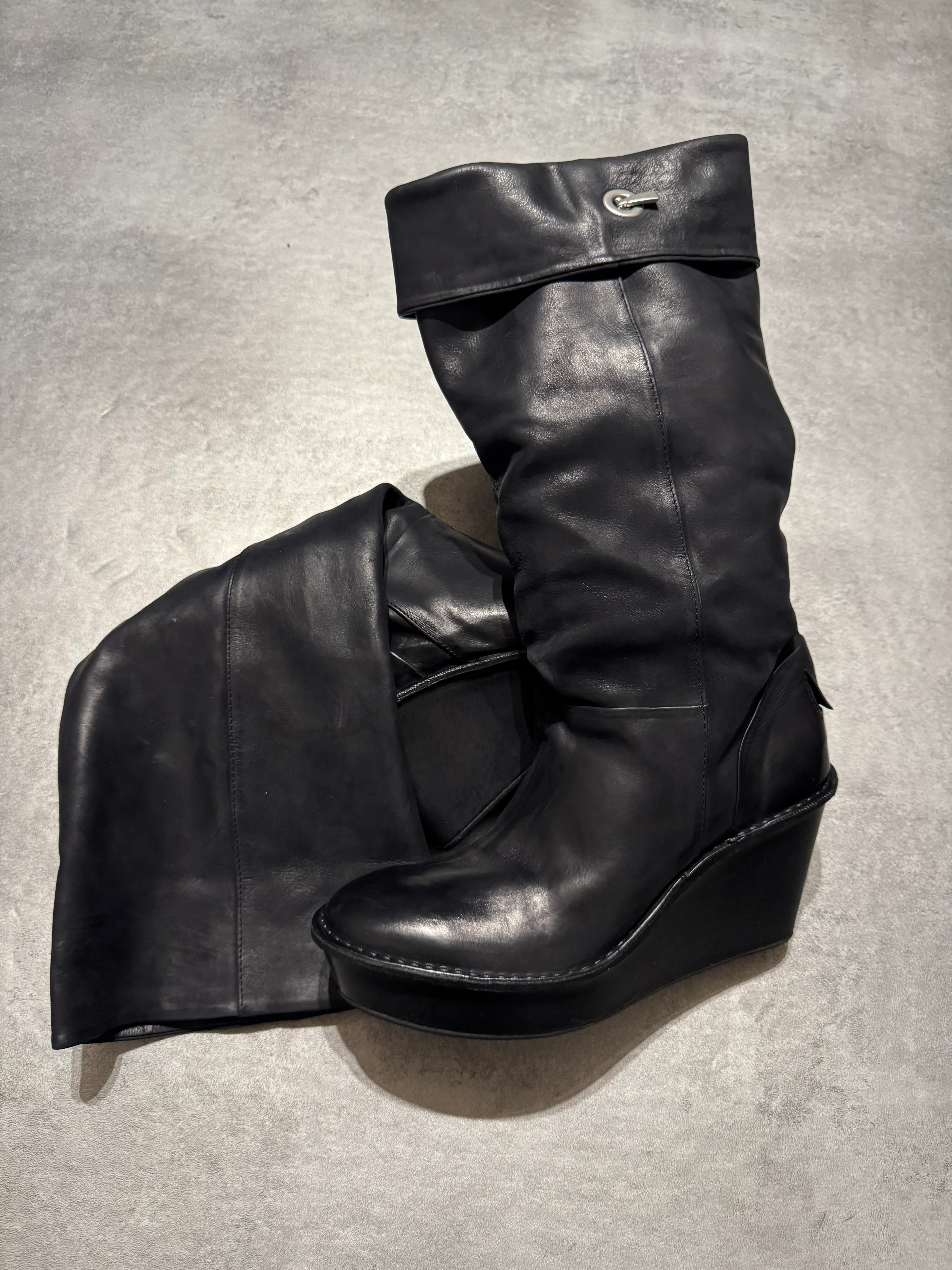 Marithé + François Girbaud Black Heel Leather Boots - Image 2