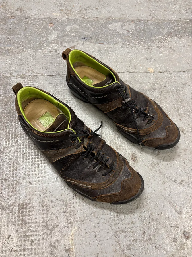 Marithé + François Girbaud Brown Samurai Eroded Leather Shoes - Image 4