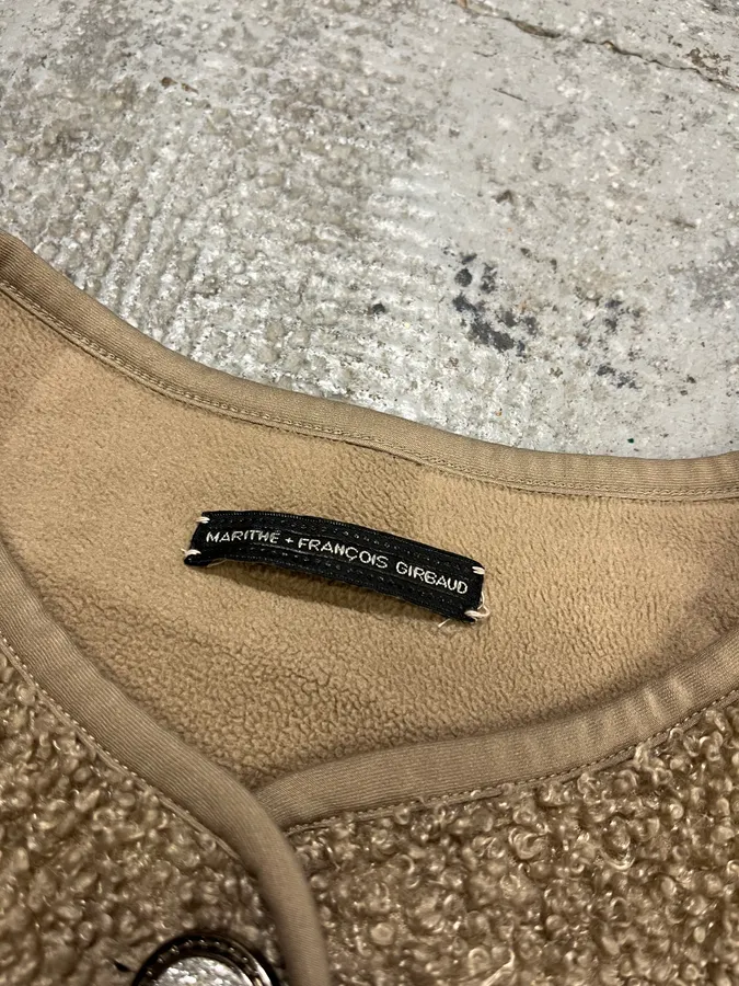 Marithé + François Girbaud Camel Fleece Cardigan - Image 7