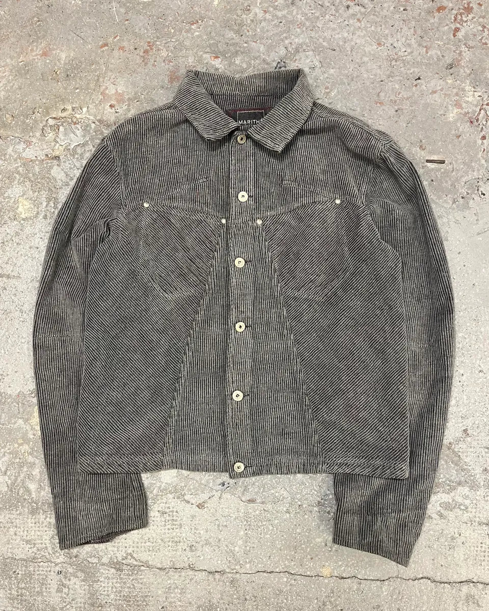 Marithé + François Girbaud Velvet Structured Grey Jacket
