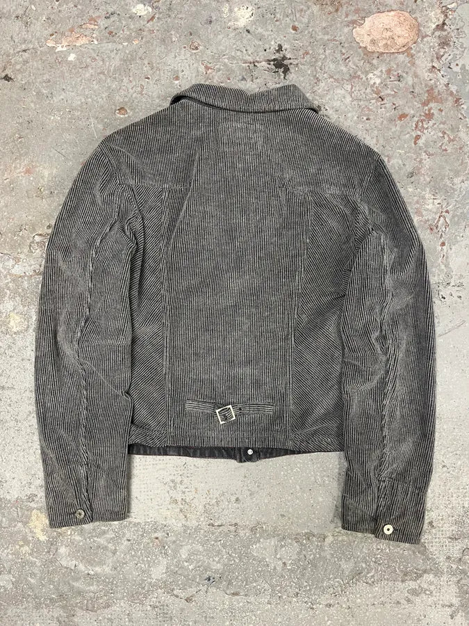 Marithé + François Girbaud Velvet Structured Grey Jacket - Image 3