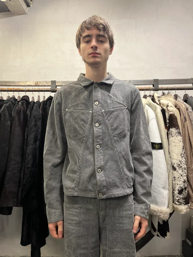 Marithé + François Girbaud Velvet Structured Grey Jacket - Image 4