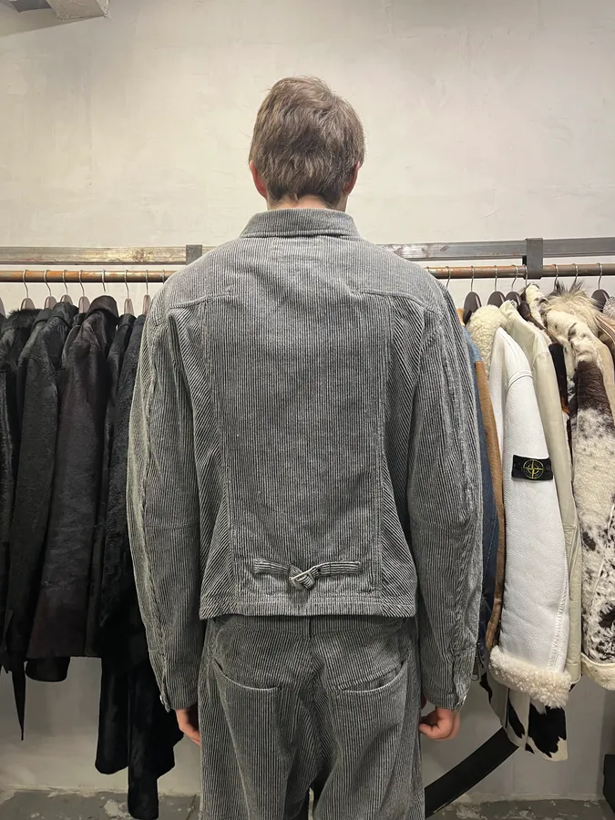 Marithé + François Girbaud Velvet Structured Grey Jacket - Image 5