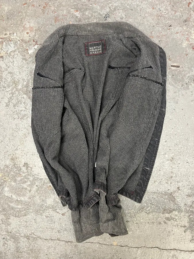 Marithé + François Girbaud Velvet Structured Grey Jacket - Image 6