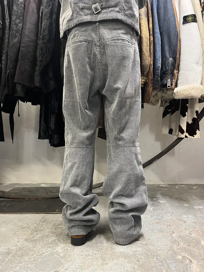 Marithé + François Girbaud Velvet Structured Grey Pants - Image 2
