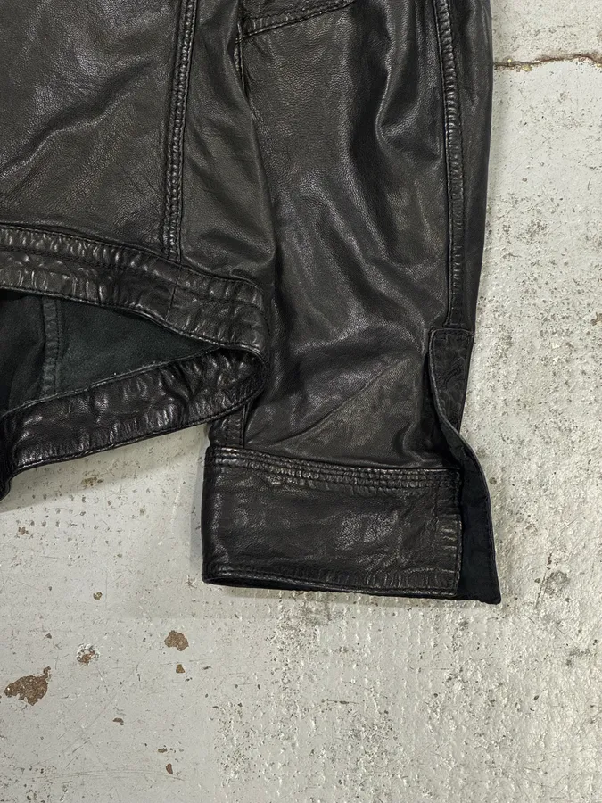 Marithé + François Girbaud Black Avant-Garde Patches Leather Jacket - Image 11