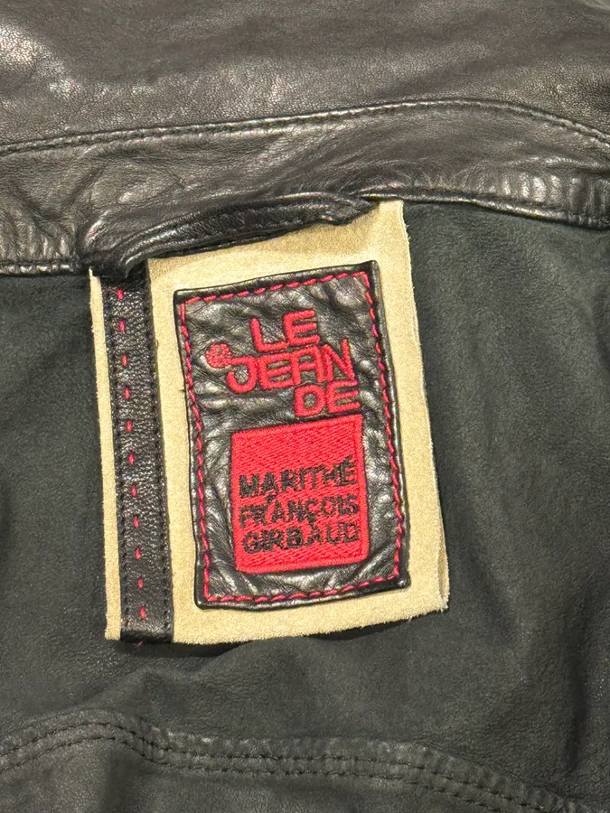Marithé + François Girbaud Black Avant-Garde Patches Leather Jacket - Image 13