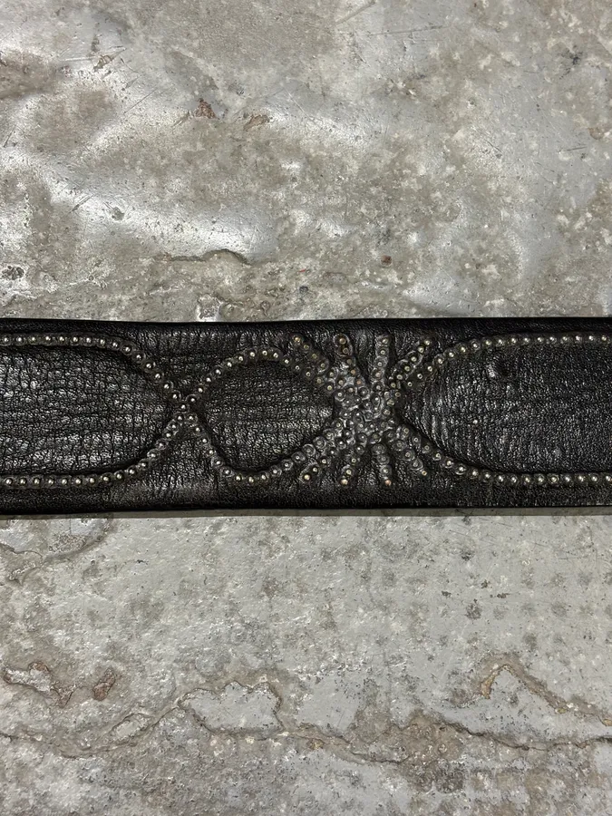 Marithé + François Girbaud Black Embellished Leather Belt - Image 7