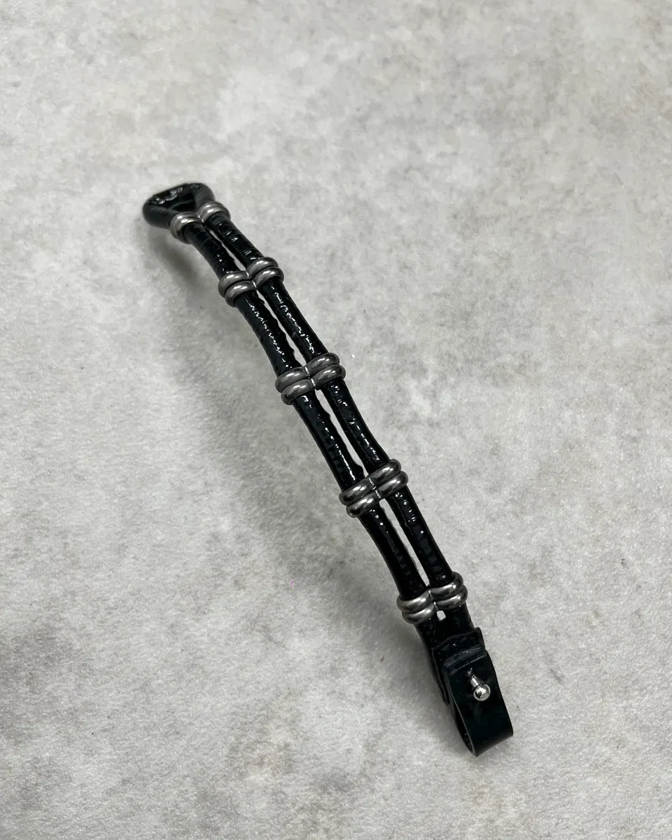 Marithé + François Girbaud Black Leather Bracelet - Image 7