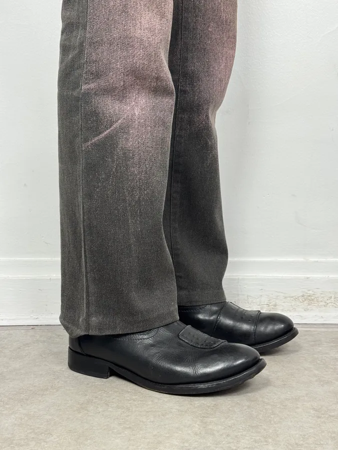 Marithé + François Girbaud Black Leather Padded Biker Boots - Image 3