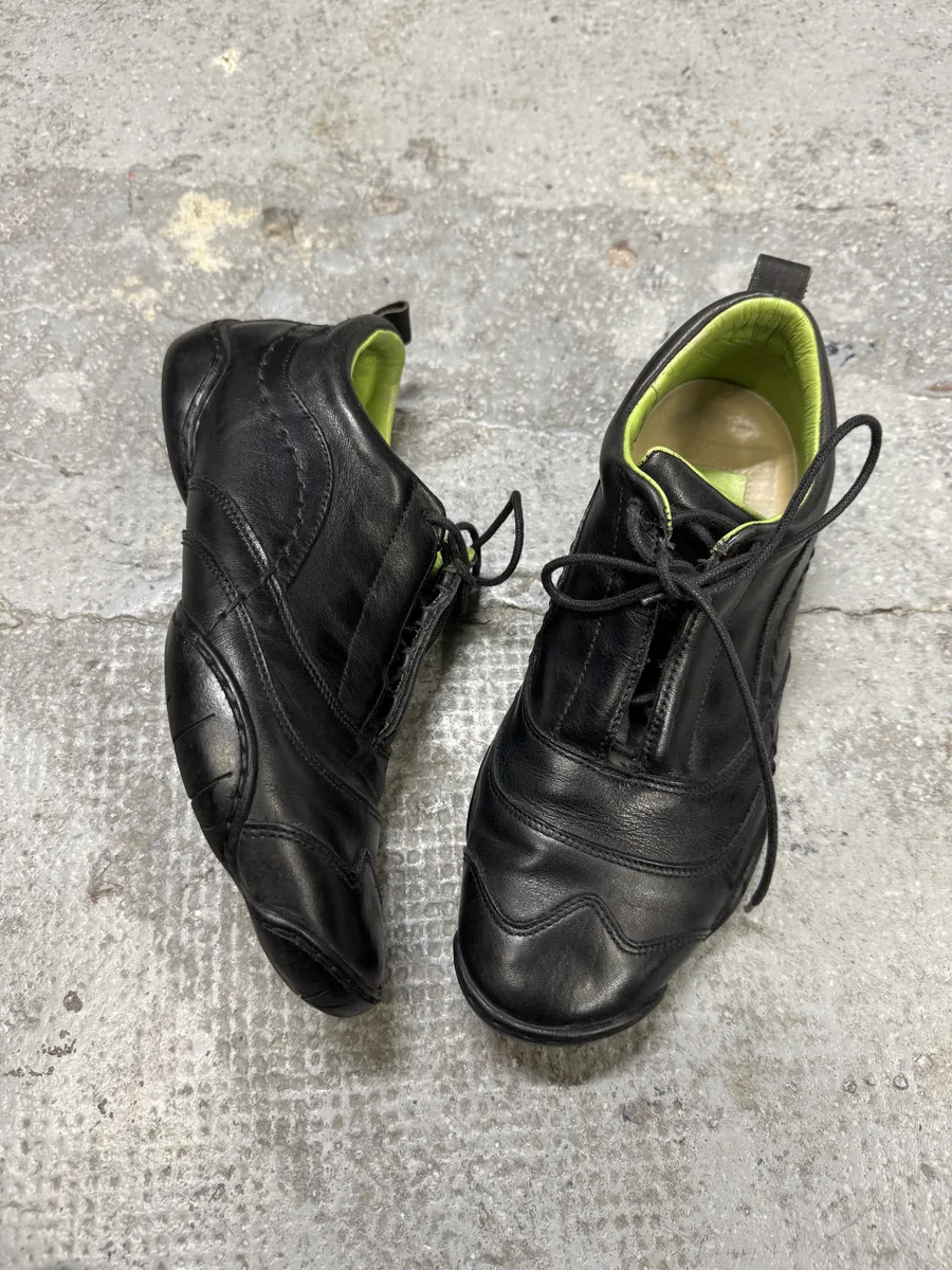 Marithé + François Girbaud Black Moto Leather Sneakers