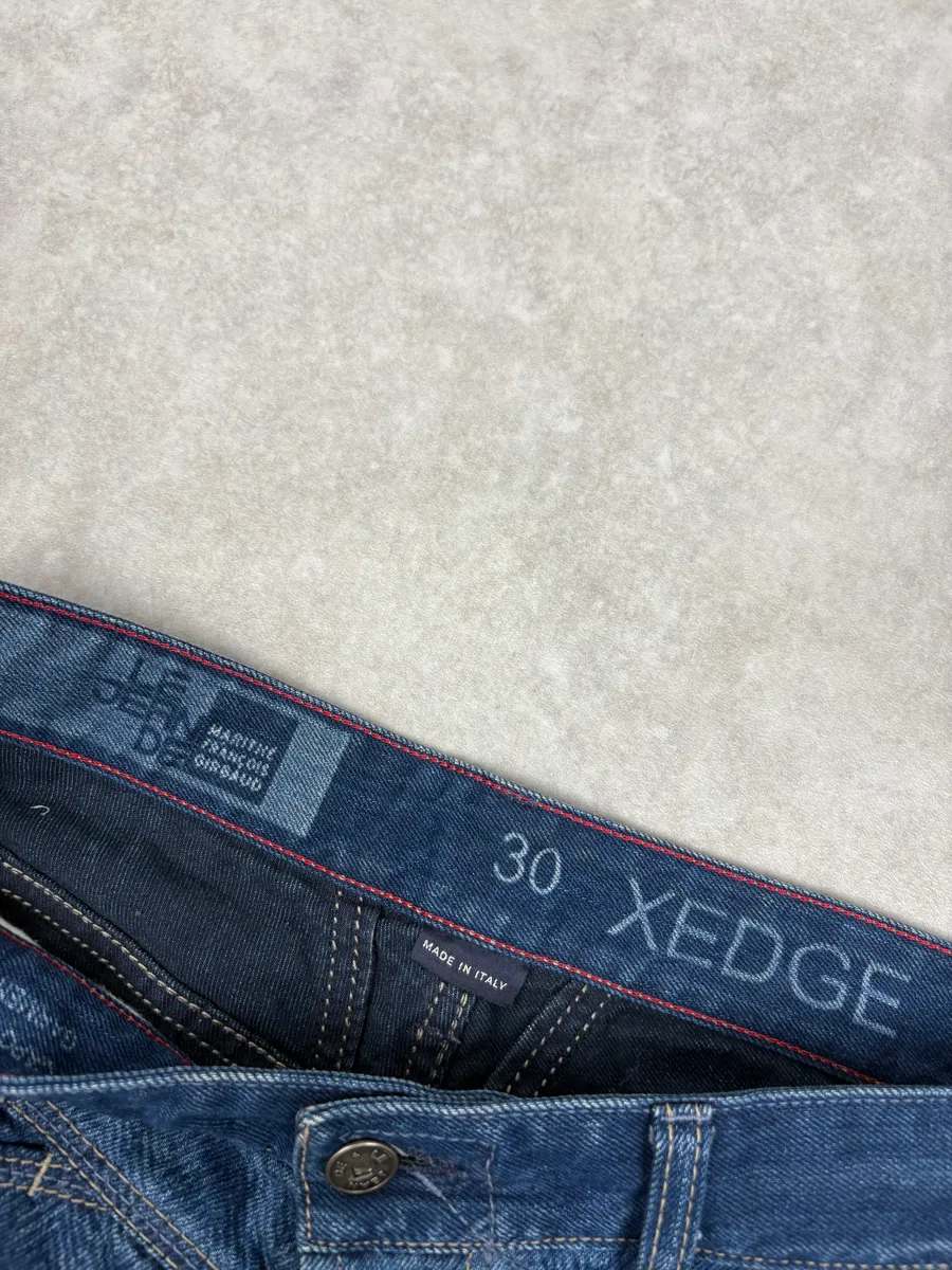 Marithe + Francois Girbaud Blue Lined Denim Jeans - Image 8