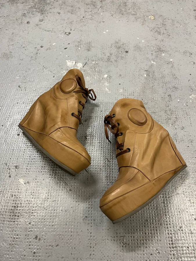 Marithé + François Girbaud Camel Leather Heels - Image 3
