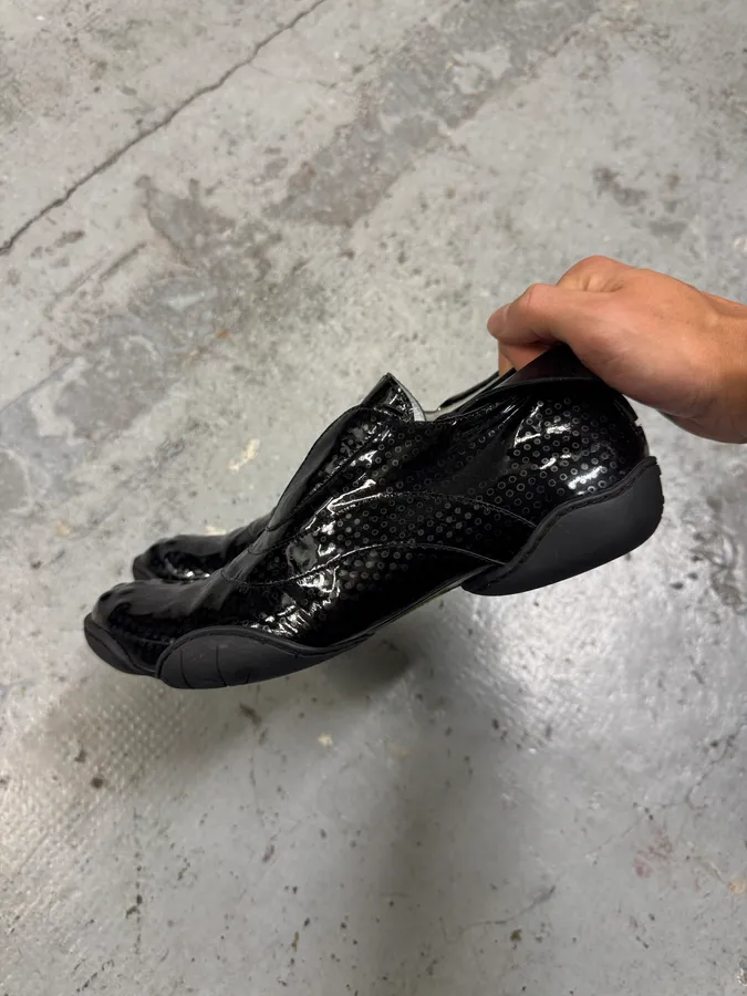 Marithé + François Girbaud Circle Black Leather Low Top Sneakers - Image 8