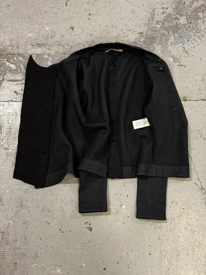 Marithé & François Girbaud Grey & Black Officer Buttoned Jacket - Image 8