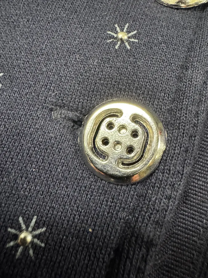 Marithe + Francois Girbaud Navy Asymmetrical Buttoned Cardigan - Image 5
