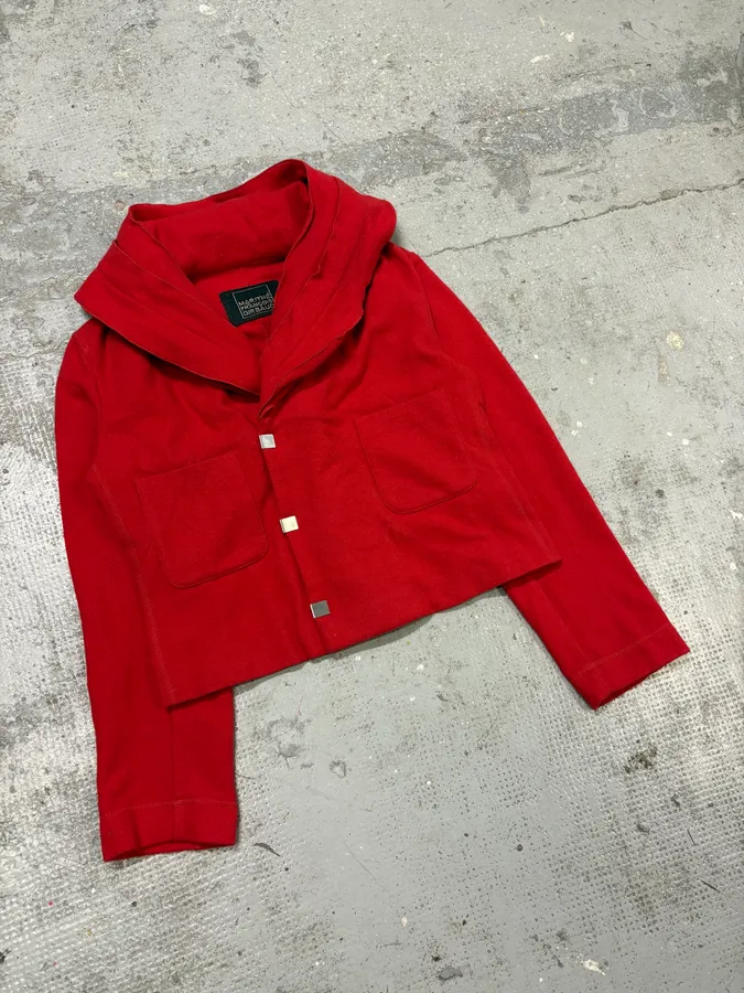 Marithé + François Girbaud Red Extra Collar Cardigan Jacket - Image 2