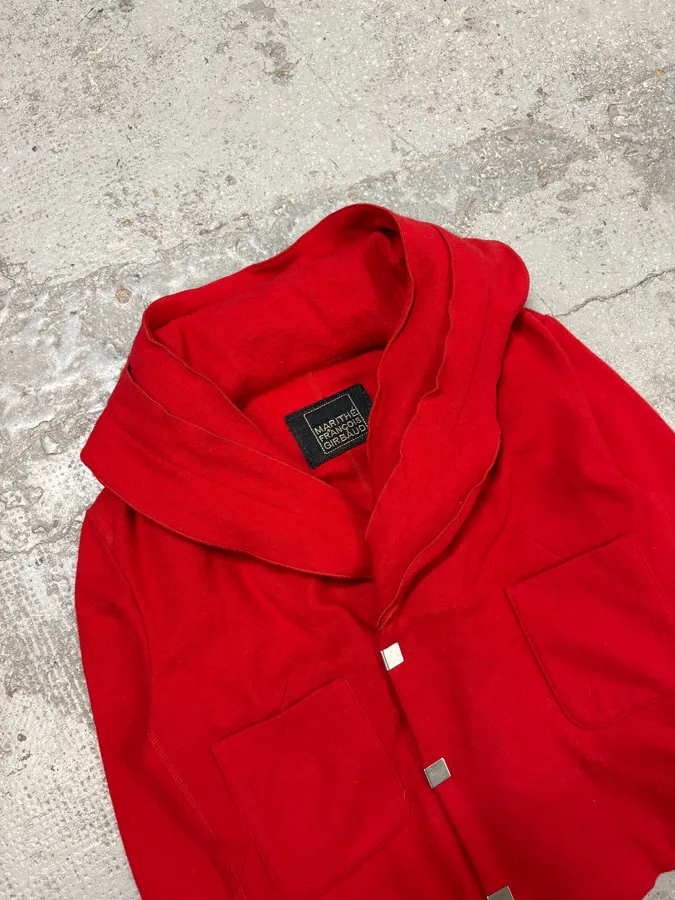 Marithé + François Girbaud Red Extra Collar Cardigan Jacket - Image 3