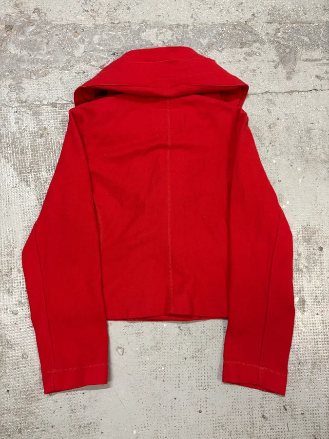 Marithé + François Girbaud Red Extra Collar Cardigan Jacket - Image 4