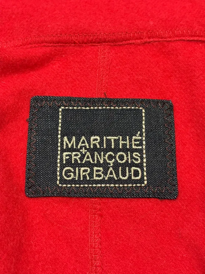Marithé + François Girbaud Red Extra Collar Cardigan Jacket - Image 6
